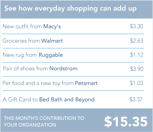 Shopping for a cause adds up over time. 