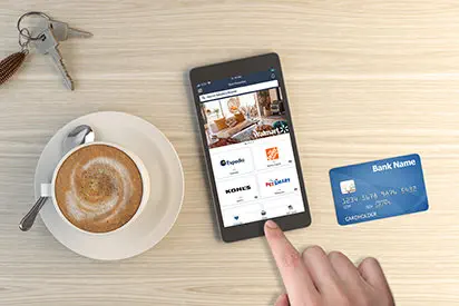 ShopRaise mobile app and coffee